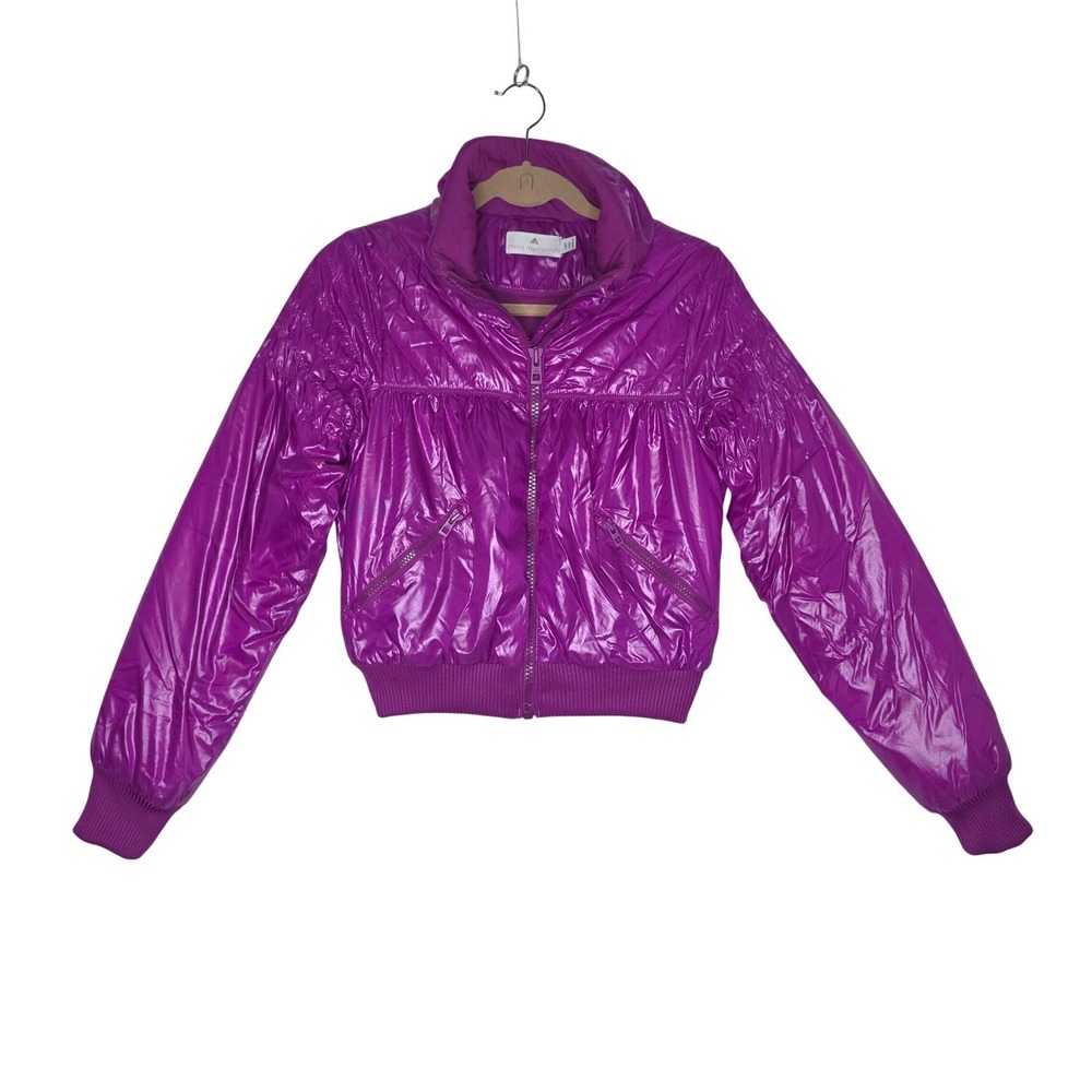 Adidas XS by Stella McCartney Shiny Purple Puffer Jacket Bomber Style RareFind